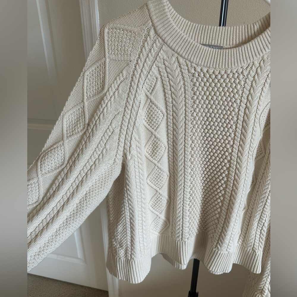 J. Crew Cream Cable Knit Sweater - Picture 3 of 5
